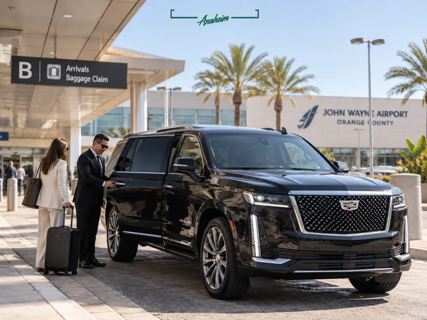 SNA airport pickup private car service with Cadillac Escalade
