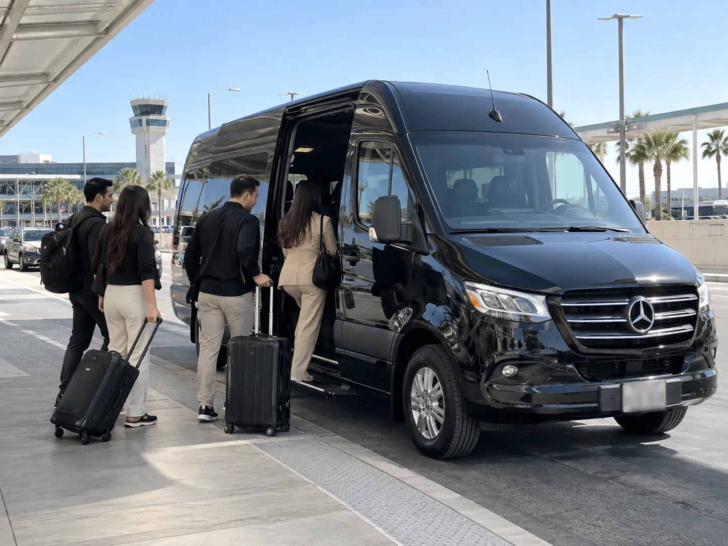 Ontario Airport group transportation Sprinter van
