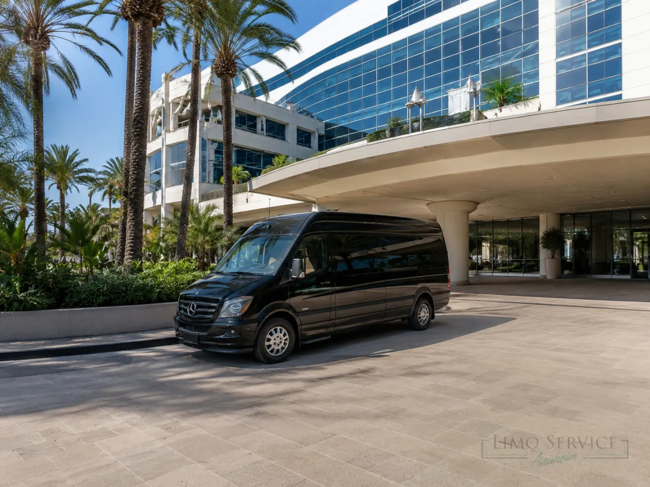 Mercedes-Benz Sprinter Anaheim Convention Center hotel transportation for exhibitors and teams
