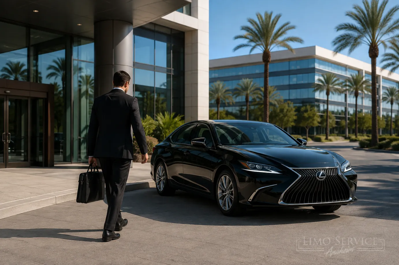 Black Lexus private car service for business meetings in Anaheim